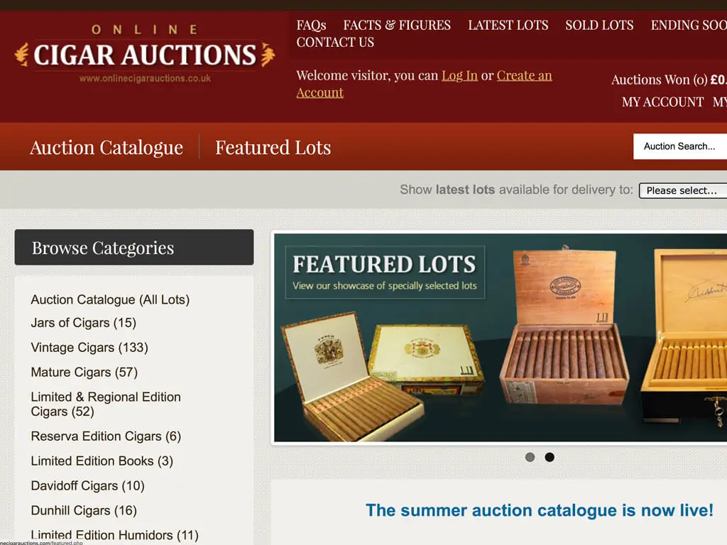 C. Gars Vintage Cigar Auction